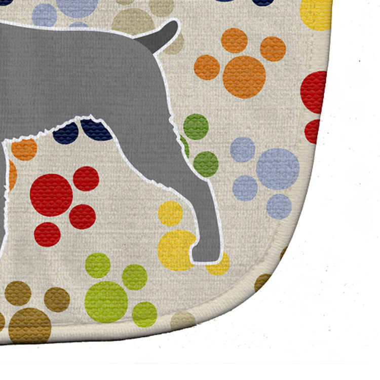 German Wirehaired Pointer Pawprints Baby Bib Easy-Clean Baby Bib Baby Feeding Accessory Baby Mealtime Essential, 10 x 13, Multicolor