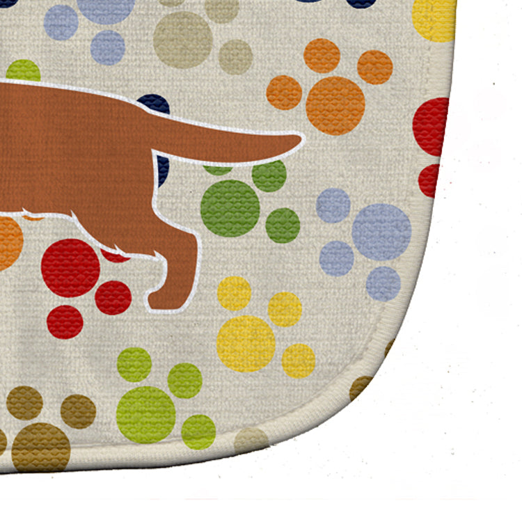 English Cocker Spaniel Pawprints Baby Bib Easy-Clean Baby Bib Baby Feeding Accessory Baby Mealtime Essential, 10 x 13, Multicolor