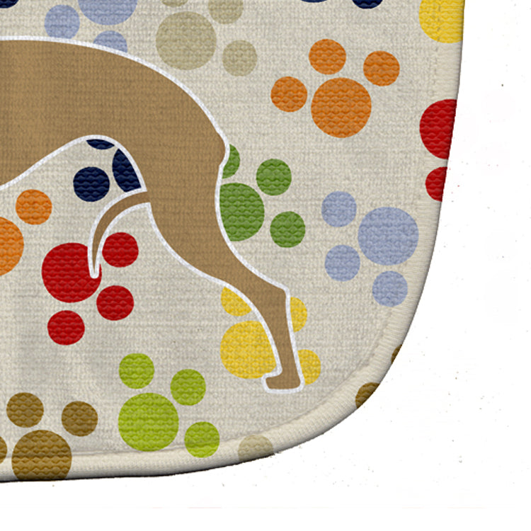Italian Greyhound Pawprints Baby Bib Easy-Clean Baby Bib Baby Feeding Accessory Baby Mealtime Essential, 10 x 13, Multicolor