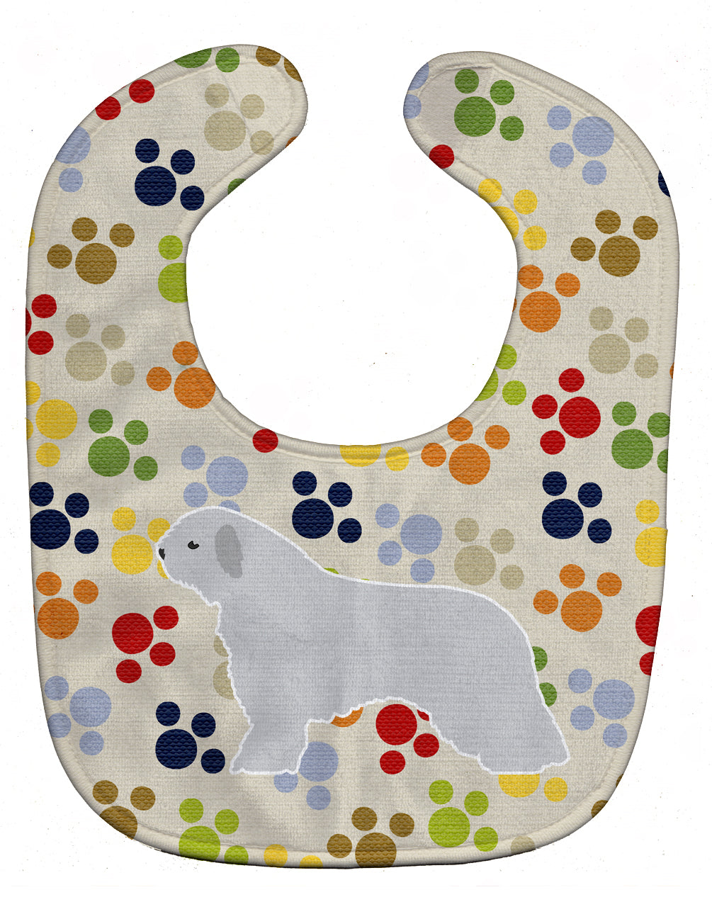 Spanish Water Dog Pawprints Baby Bib Easy-Clean Baby Bib Baby Feeding Accessory Baby Mealtime Essential, 10 x 13, Multicolor
