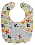 Spanish Water Dog Pawprints Baby Bib Easy-Clean Baby Bib Baby Feeding Accessory Baby Mealtime Essential, 10 x 13, Multicolor