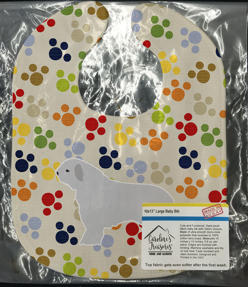 Spanish Water Dog Pawprints Baby Bib Easy-Clean Baby Bib Baby Feeding Accessory Baby Mealtime Essential, 10 x 13, Multicolor