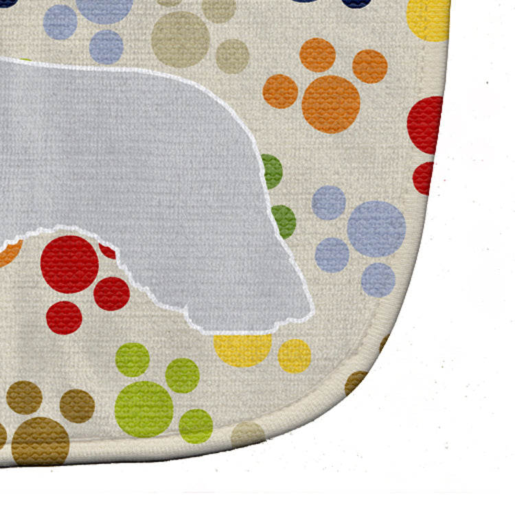 Spanish Water Dog Pawprints Baby Bib Easy-Clean Baby Bib Baby Feeding Accessory Baby Mealtime Essential, 10 x 13, Multicolor