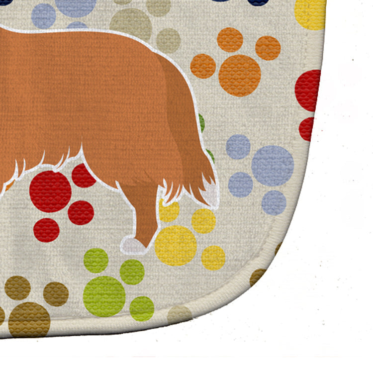 Collie Pawprints Baby Bib Easy-Clean Baby Bib Baby Feeding Accessory Baby Mealtime Essential, 10 x 13, Multicolor