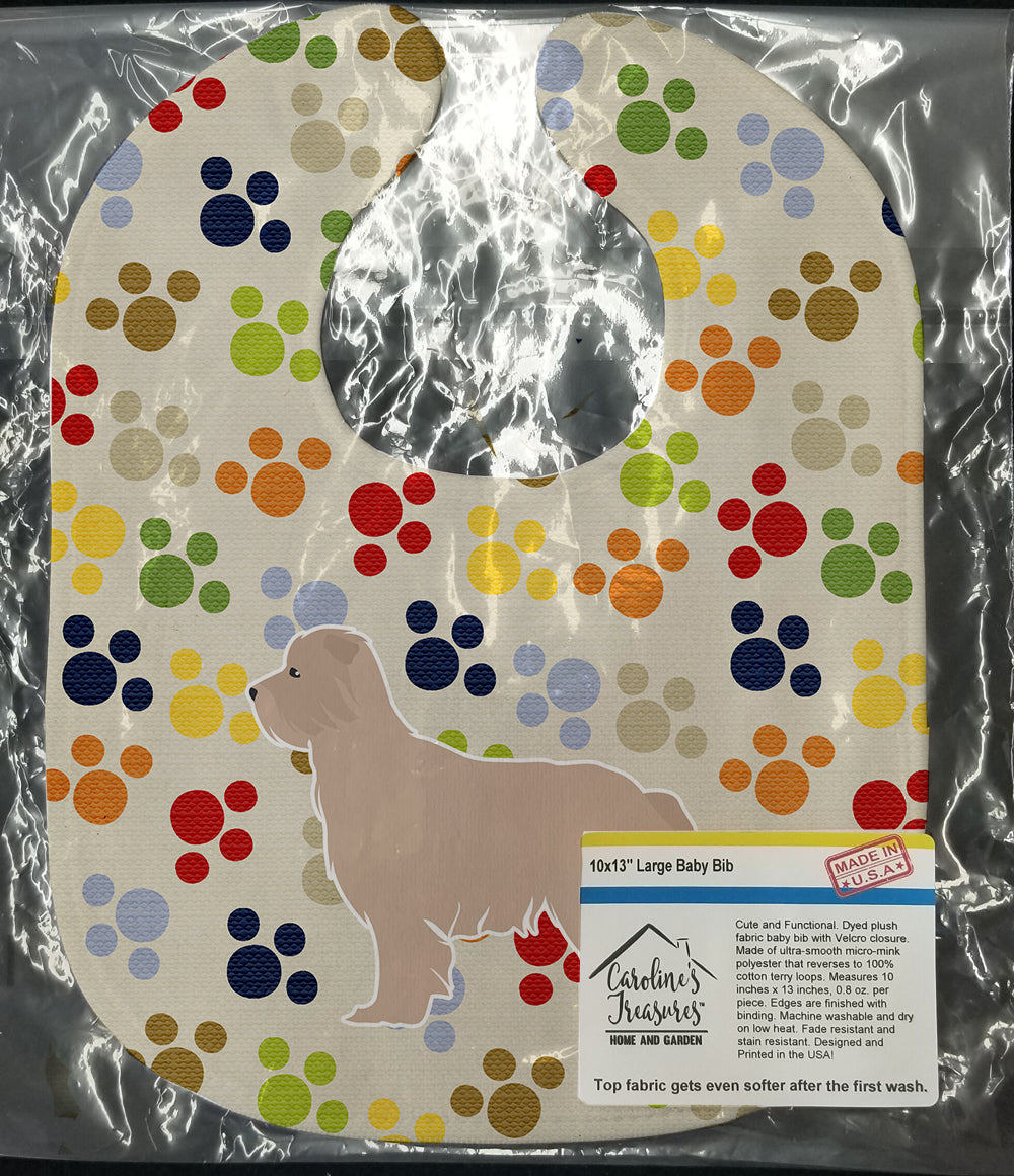 Pyrenean Shepherd Pawprints Baby Bib Easy-Clean Baby Bib Baby Feeding Accessory Baby Mealtime Essential, 10 x 13, Multicolor