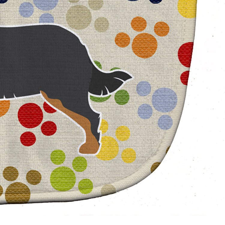 Bernese Mountain Dog Pawprints Baby Bib Easy-Clean Baby Bib Baby Feeding Accessory Baby Mealtime Essential, 10 x 13, Multicolor