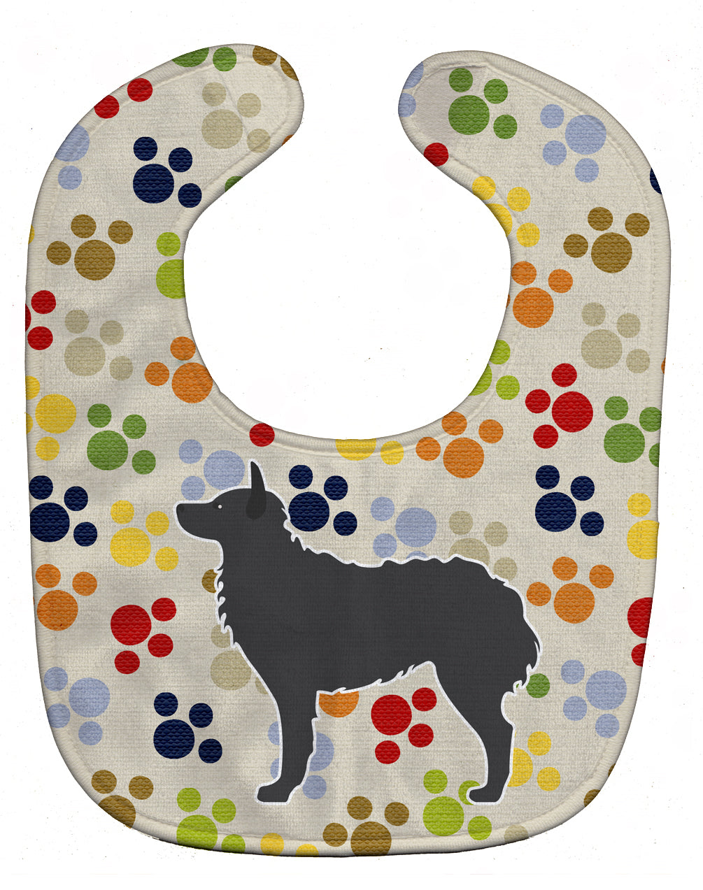 Croatian Sheepdog Pawprints Baby Bib Easy-Clean Baby Bib Baby Feeding Accessory Baby Mealtime Essential, 10 x 13, Multicolor