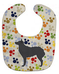 Croatian Sheepdog Pawprints Baby Bib Easy-Clean Baby Bib Baby Feeding Accessory Baby Mealtime Essential, 10 x 13, Multicolor