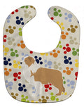 Red Border Collie Pawprints Baby Bib Easy-Clean Baby Bib Baby Feeding Accessory Baby Mealtime Essential, 10 x 13, Multicolor
