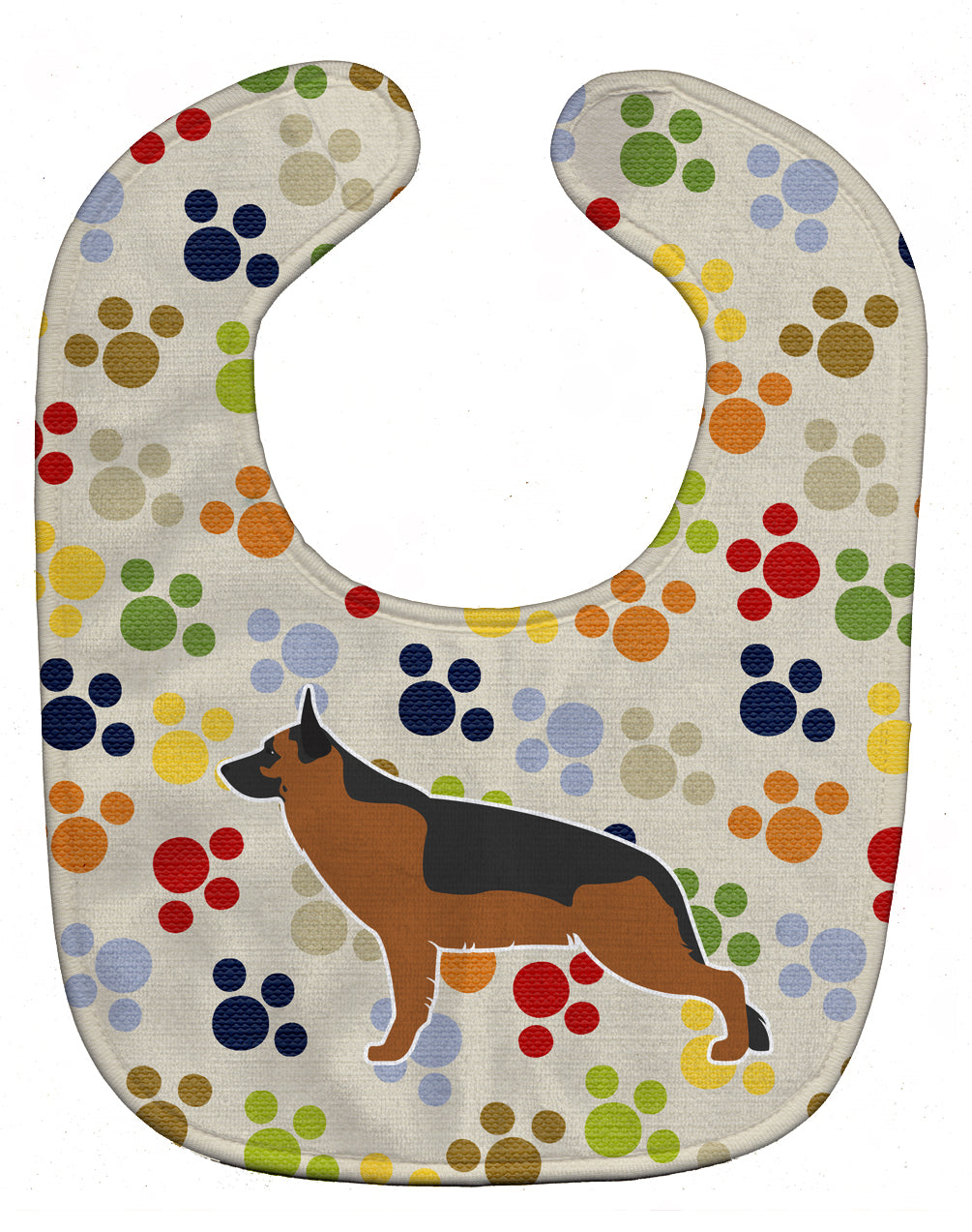 German Shepherd Pawprints Baby Bib Easy-Clean Baby Bib Baby Feeding Accessory Baby Mealtime Essential, 10 x 13, Multicolor