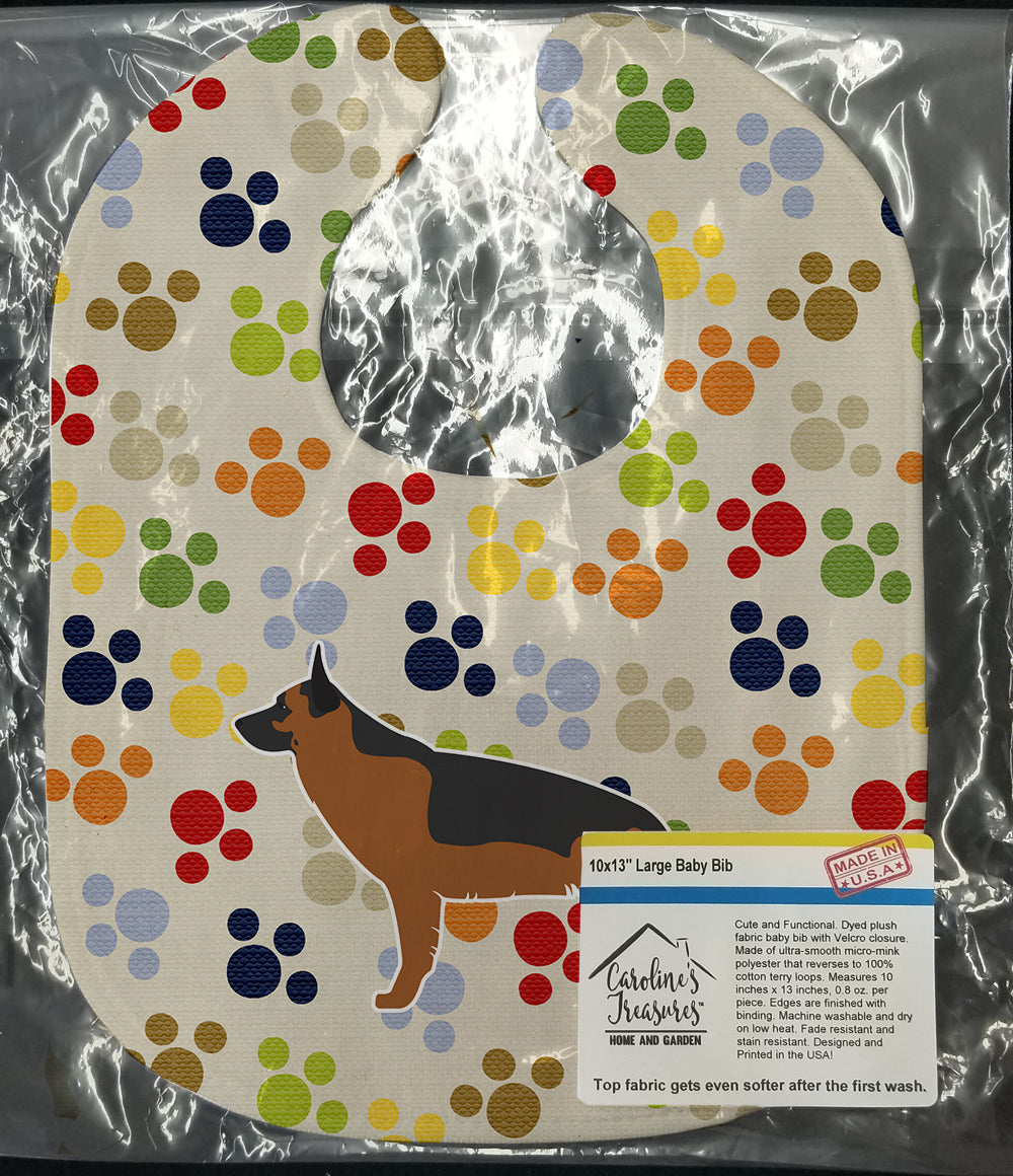 German Shepherd Pawprints Baby Bib Easy-Clean Baby Bib Baby Feeding Accessory Baby Mealtime Essential, 10 x 13, Multicolor