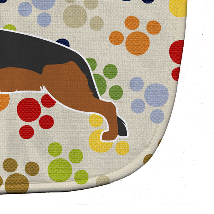 German Shepherd Pawprints Baby Bib Easy-Clean Baby Bib Baby Feeding Accessory Baby Mealtime Essential, 10 x 13, Multicolor