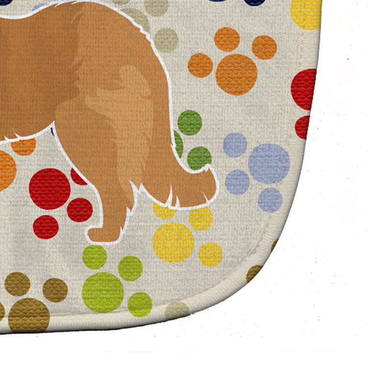 Caucasian Shepherd Dog Pawprints Baby Bib Easy-Clean Baby Bib Baby Feeding Accessory Baby Mealtime Essential, 10 x 13, Multicolor