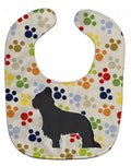 Briard Pawprints Baby Bib Easy-Clean Baby Bib Baby Feeding Accessory Baby Mealtime Essential, 10 x 13, Multicolor