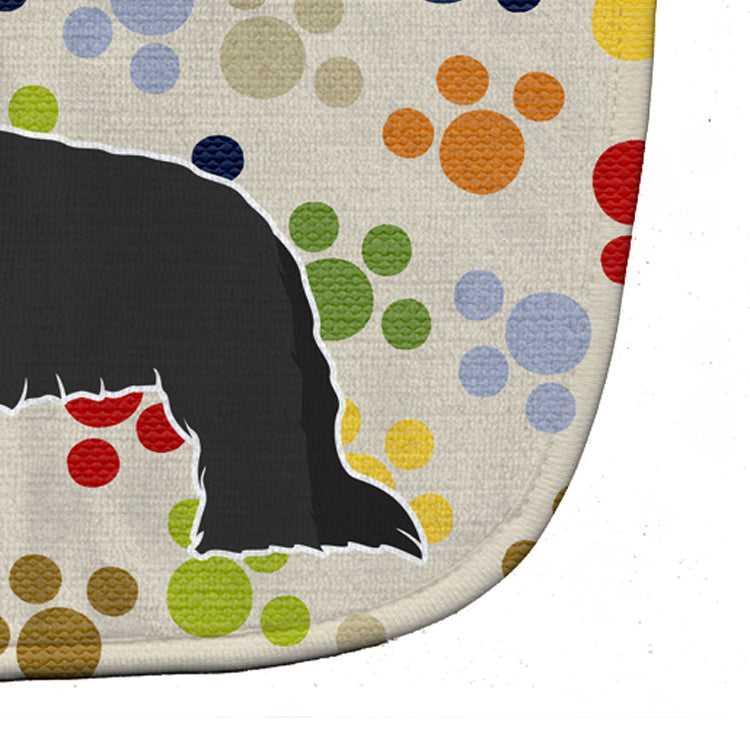 Briard Pawprints Baby Bib Easy-Clean Baby Bib Baby Feeding Accessory Baby Mealtime Essential, 10 x 13, Multicolor