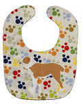 Central Asian Shepherd Dog Pawprints Baby Bib Easy-Clean Baby Bib Baby Feeding Accessory Baby Mealtime Essential, 10 x 13, Multicolor
