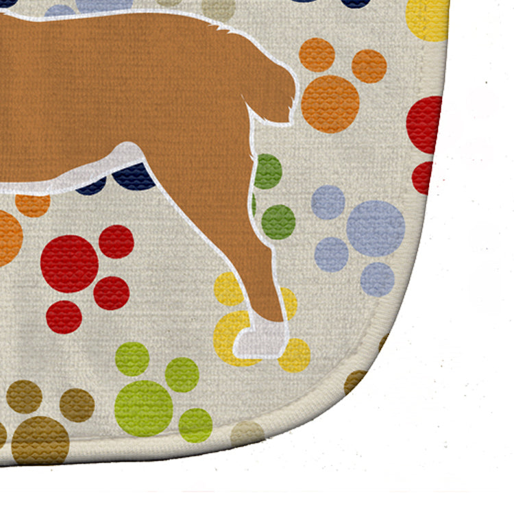 Central Asian Shepherd Dog Pawprints Baby Bib Easy-Clean Baby Bib Baby Feeding Accessory Baby Mealtime Essential, 10 x 13, Multicolor