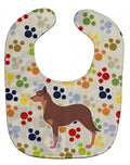 Australian Kelpie Dog Pawprints Baby Bib Easy-Clean Baby Bib Baby Feeding Accessory Baby Mealtime Essential, 10 x 13, Multicolor