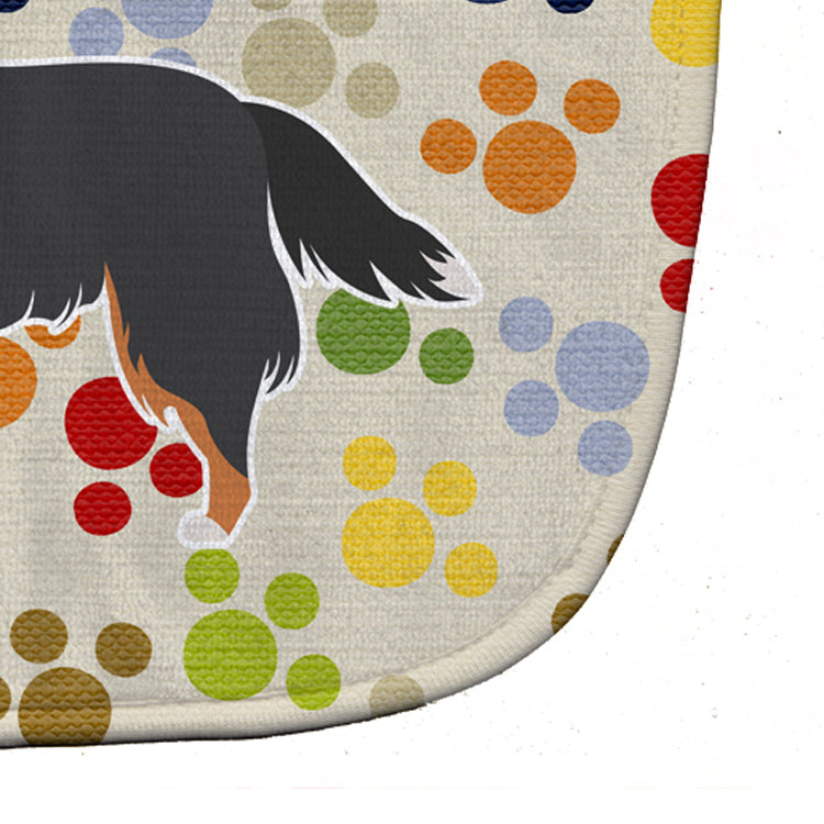 Sheltie/Shetland Sheepdog Pawprints Baby Bib Easy-Clean Baby Bib Baby Feeding Accessory Baby Mealtime Essential, 10 x 13, Multicolor