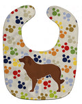 Portuguese Sheepdog Dog Pawprints Baby Bib Easy-Clean Baby Bib Baby Feeding Accessory Baby Mealtime Essential, 10 x 13, Multicolor