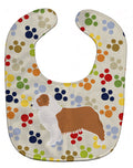 Australian Shepherd Dog Pawprints Baby Bib Easy-Clean Baby Bib Baby Feeding Accessory Baby Mealtime Essential, 10 x 13, Multicolor