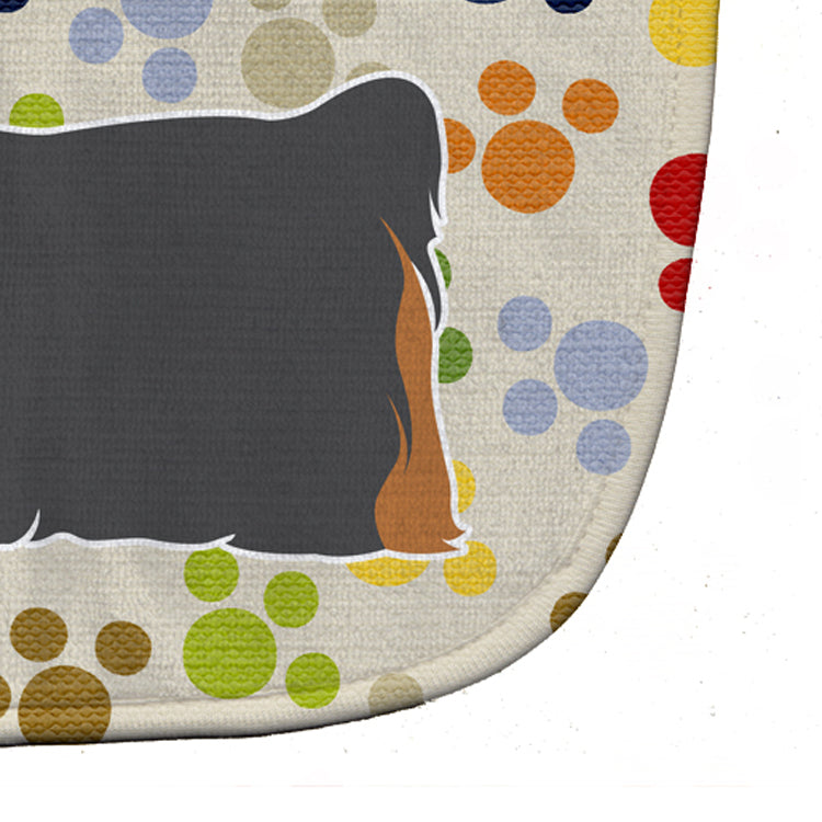 Yorkshire Terrier Yorkie Pawprints Baby Bib Easy-Clean Baby Bib Baby Feeding Accessory Baby Mealtime Essential, 10 x 13, Multicolor