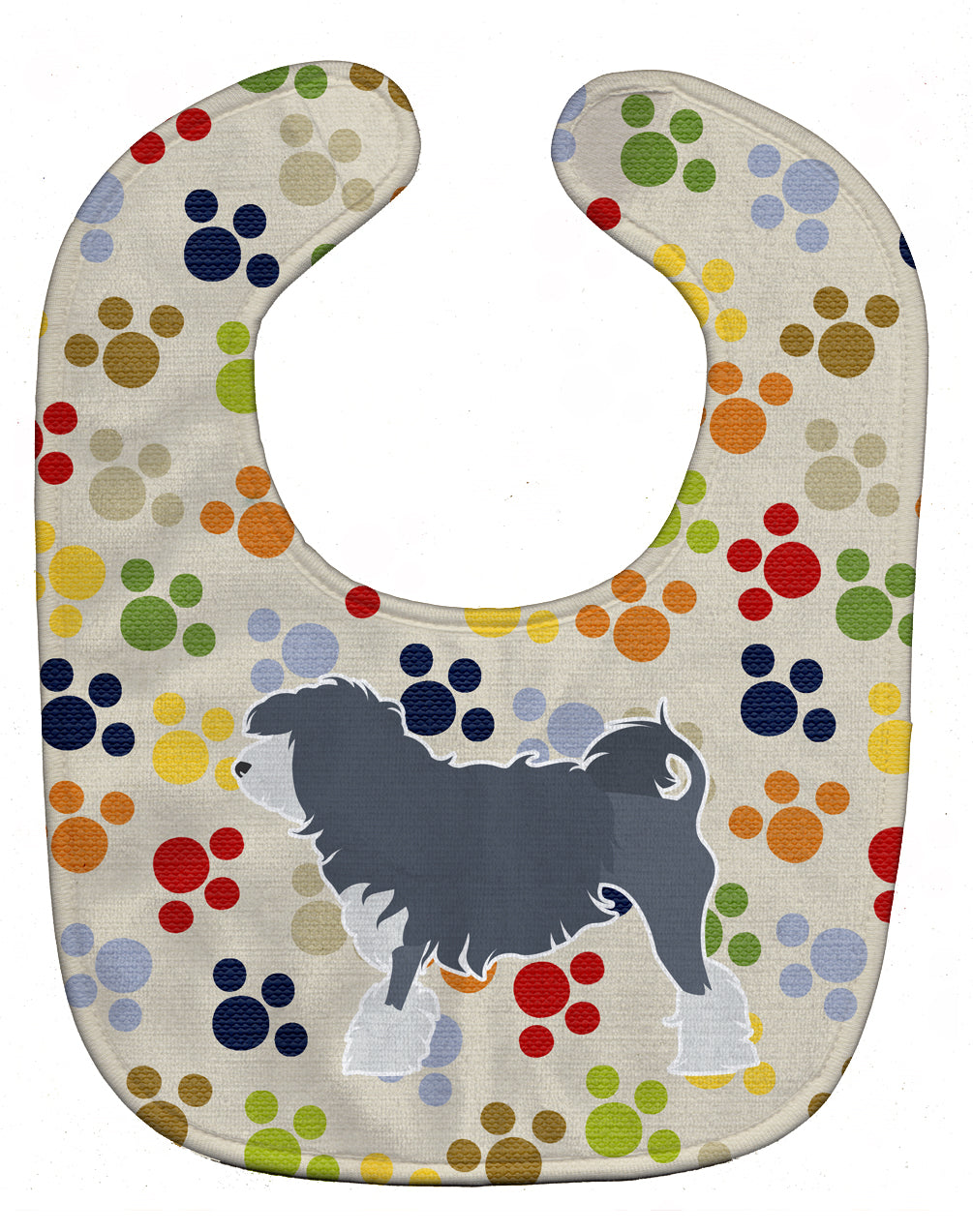 Lowchen Pawprints Baby Bib Easy-Clean Baby Bib Baby Feeding Accessory Baby Mealtime Essential, 10 x 13, Multicolor