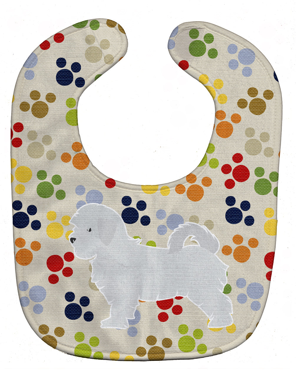 Maltese Pawprints Baby Bib Easy-Clean Baby Bib Baby Feeding Accessory Baby Mealtime Essential, 10 x 13, Multicolor