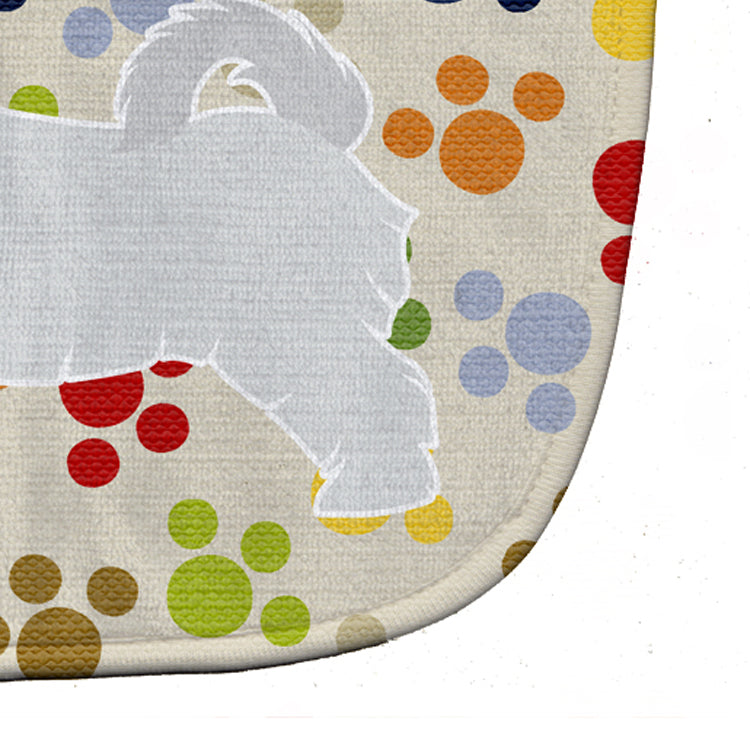 Maltese Pawprints Baby Bib Easy-Clean Baby Bib Baby Feeding Accessory Baby Mealtime Essential, 10 x 13, Multicolor
