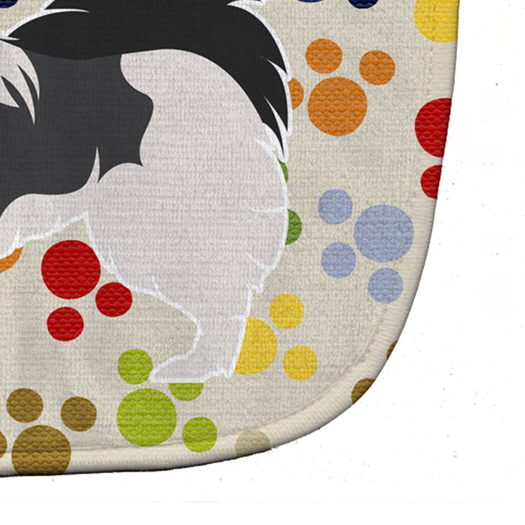 Japanese Chin Pawprints Baby Bib Easy-Clean Baby Bib Baby Feeding Accessory Baby Mealtime Essential, 10 x 13, Multicolor