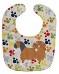 Pekingese Pawprints Baby Bib Easy-Clean Baby Bib Baby Feeding Accessory Baby Mealtime Essential, 10 x 13, Multicolor