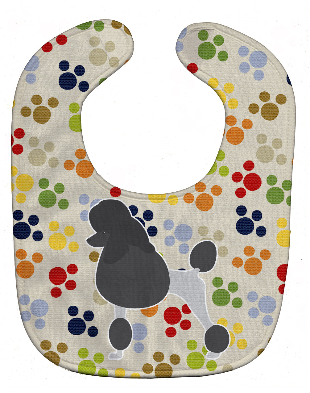 Poodle Pawprints Baby Bib Easy-Clean Baby Bib Baby Feeding Accessory Baby Mealtime Essential, 10 x 13, Multicolor