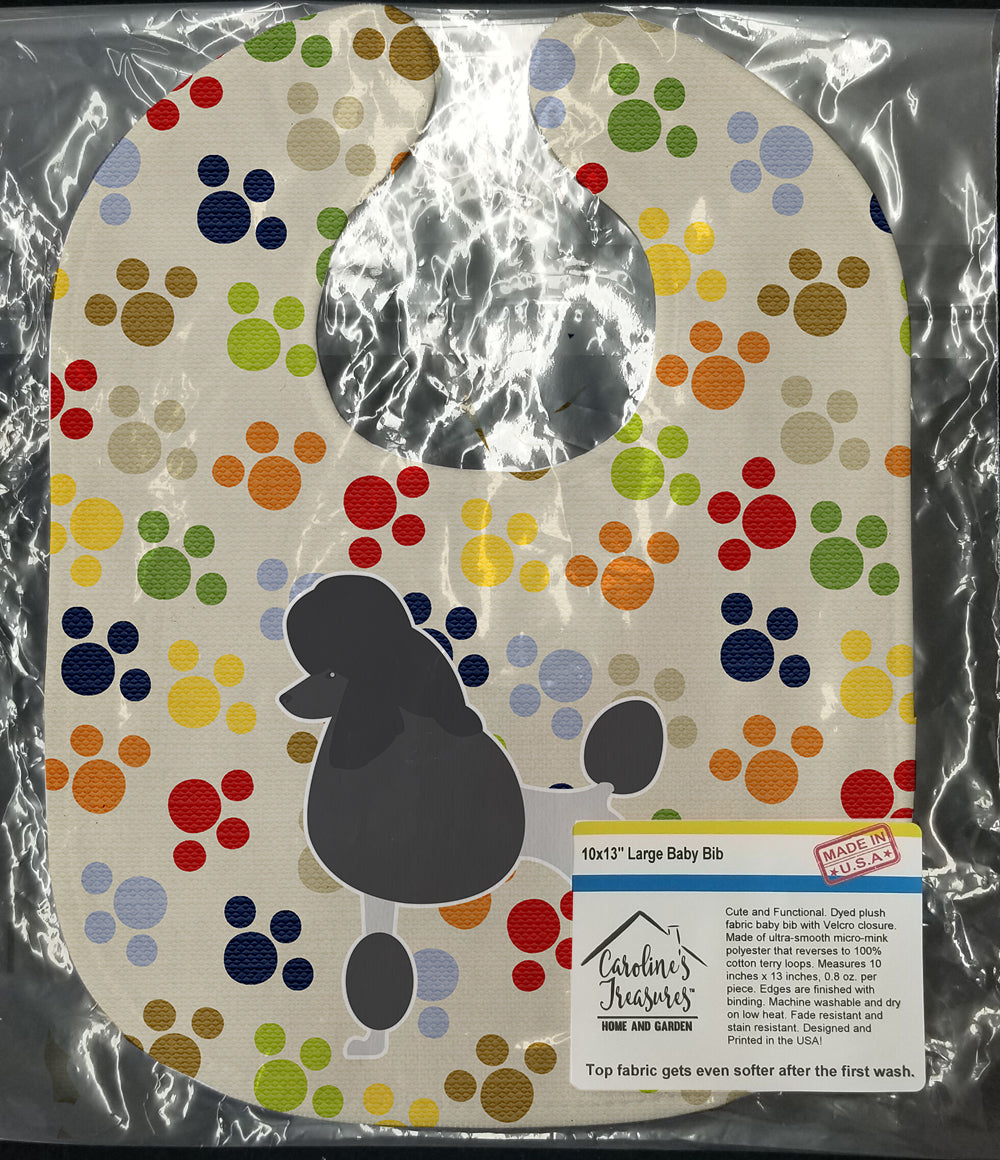 Poodle Pawprints Baby Bib Easy-Clean Baby Bib Baby Feeding Accessory Baby Mealtime Essential, 10 x 13, Multicolor