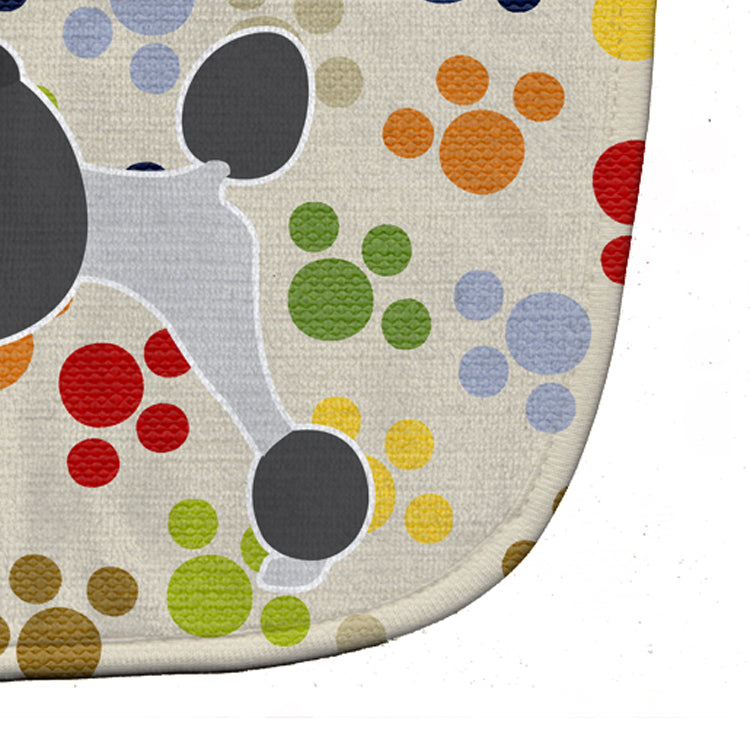 Poodle Pawprints Baby Bib Easy-Clean Baby Bib Baby Feeding Accessory Baby Mealtime Essential, 10 x 13, Multicolor