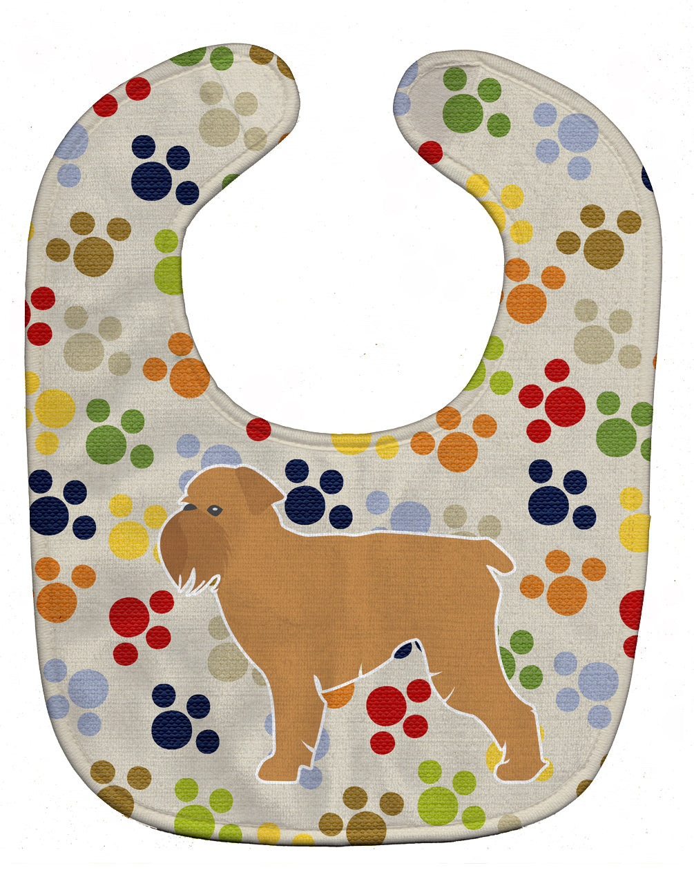 Brussels Griffon Pawprints Baby Bib Easy-Clean Baby Bib Baby Feeding Accessory Baby Mealtime Essential, 10 x 13, Multicolor
