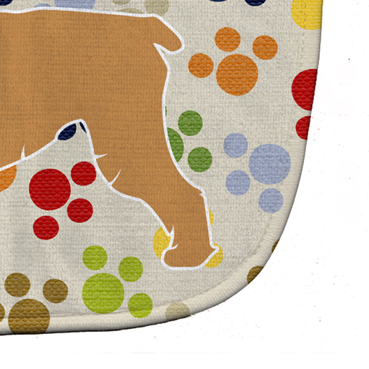 Brussels Griffon Pawprints Baby Bib Easy-Clean Baby Bib Baby Feeding Accessory Baby Mealtime Essential, 10 x 13, Multicolor