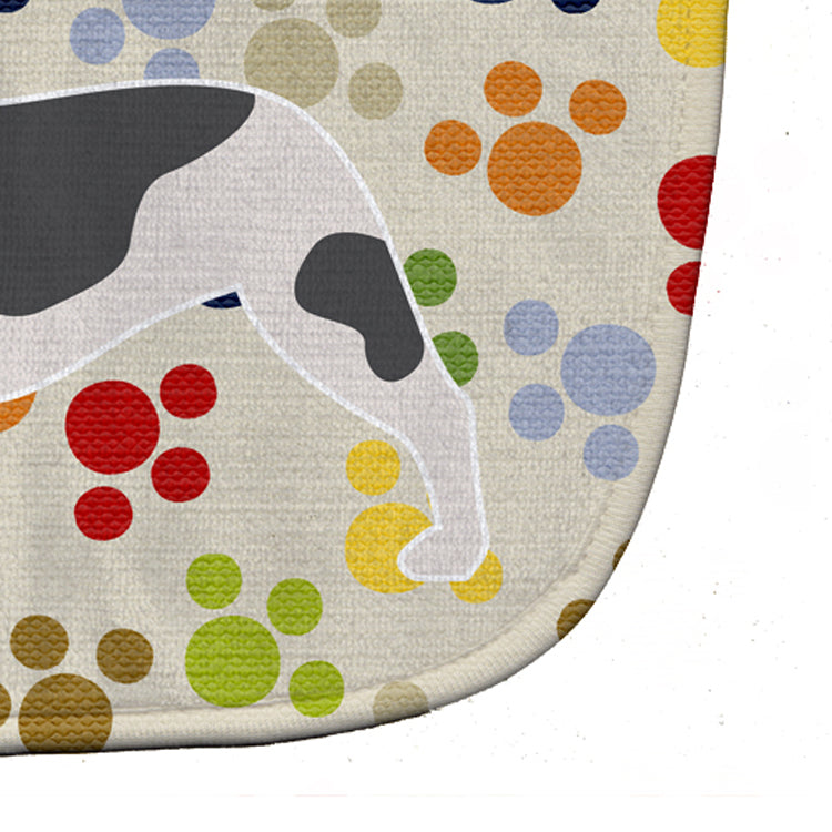 French Bulldog Pawprints Baby Bib Easy-Clean Baby Bib Baby Feeding Accessory Baby Mealtime Essential, 10 x 13, Multicolor