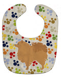 Pomeranian Pawprints Baby Bib Easy-Clean Baby Bib Baby Feeding Accessory Baby Mealtime Essential, 10 x 13, Multicolor