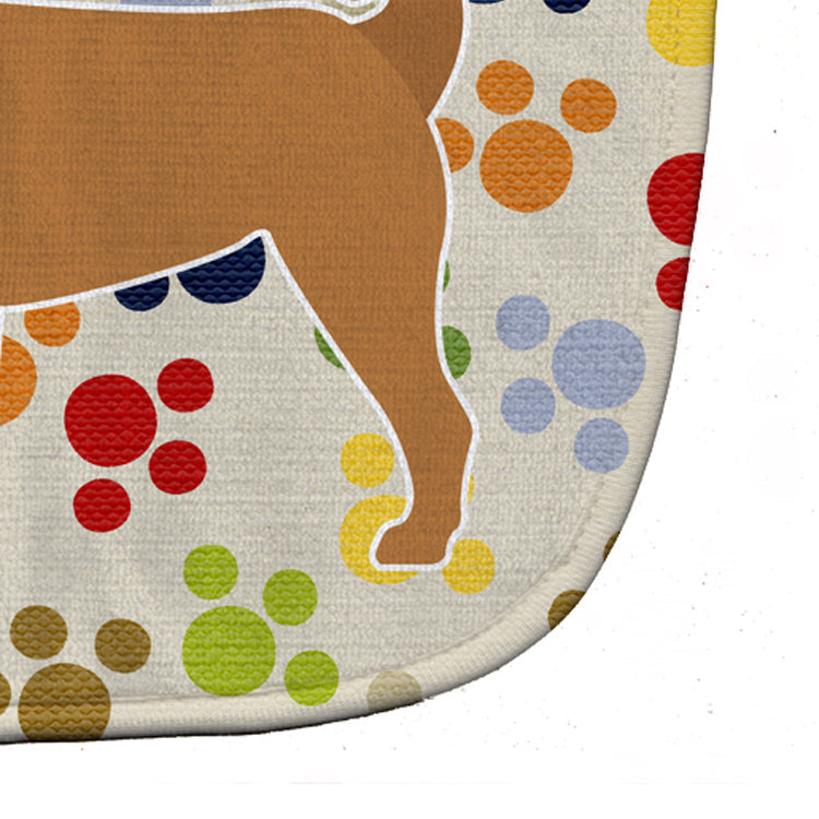 Pug Pawprints Baby Bib Easy-Clean Baby Bib Baby Feeding Accessory Baby Mealtime Essential, 10 x 13, Multicolor