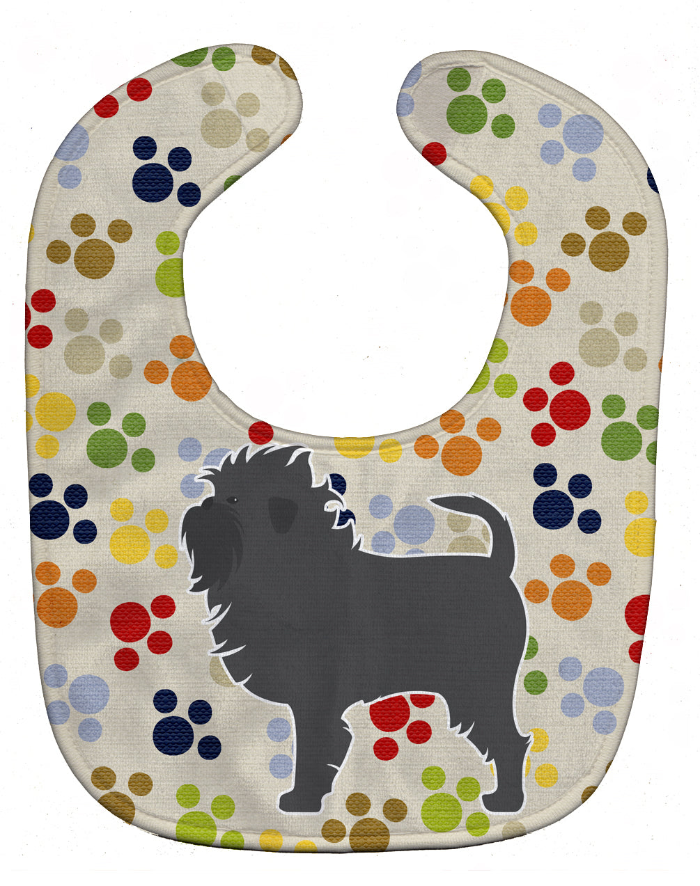 Affenpinscher Pawprints Baby Bib Easy-Clean Baby Bib Baby Feeding Accessory Baby Mealtime Essential, 10 x 13, Multicolor