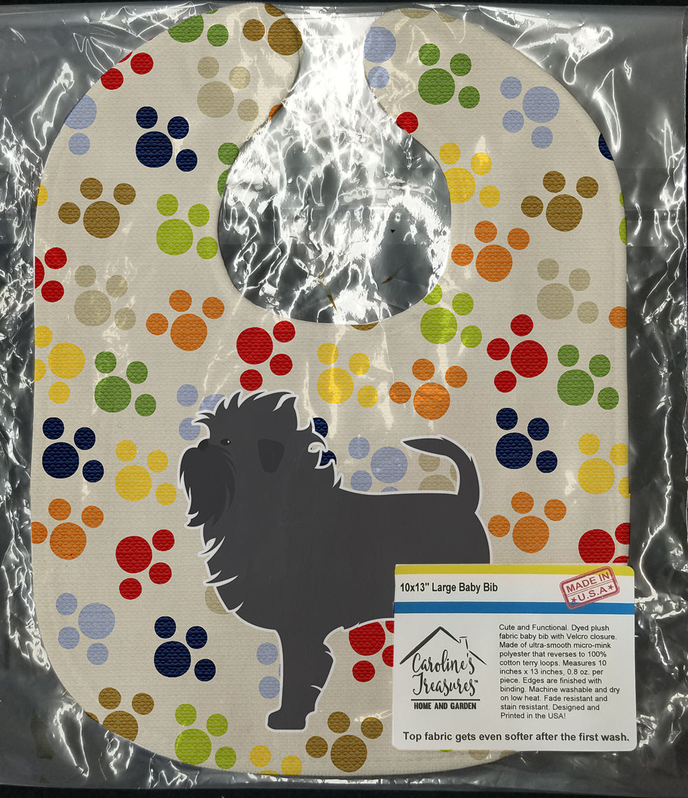 Affenpinscher Pawprints Baby Bib Easy-Clean Baby Bib Baby Feeding Accessory Baby Mealtime Essential, 10 x 13, Multicolor