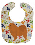 Chow Chow Pawprints Baby Bib Easy-Clean Baby Bib Baby Feeding Accessory Baby Mealtime Essential, 10 x 13, Multicolor