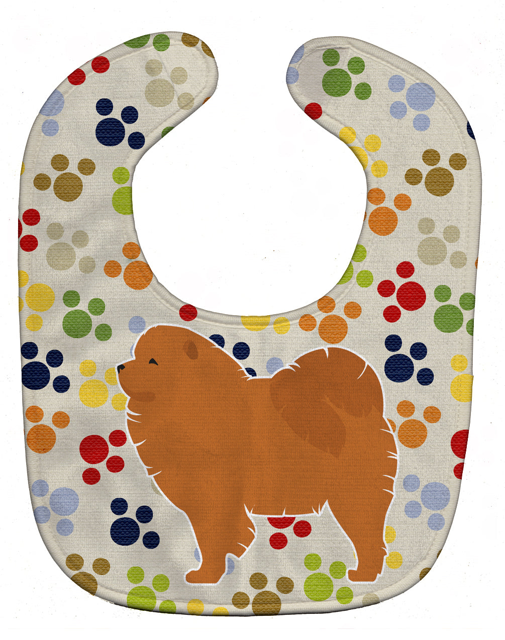 Chow Chow Pawprints Baby Bib Easy-Clean Baby Bib Baby Feeding Accessory Baby Mealtime Essential, 10 x 13, Multicolor