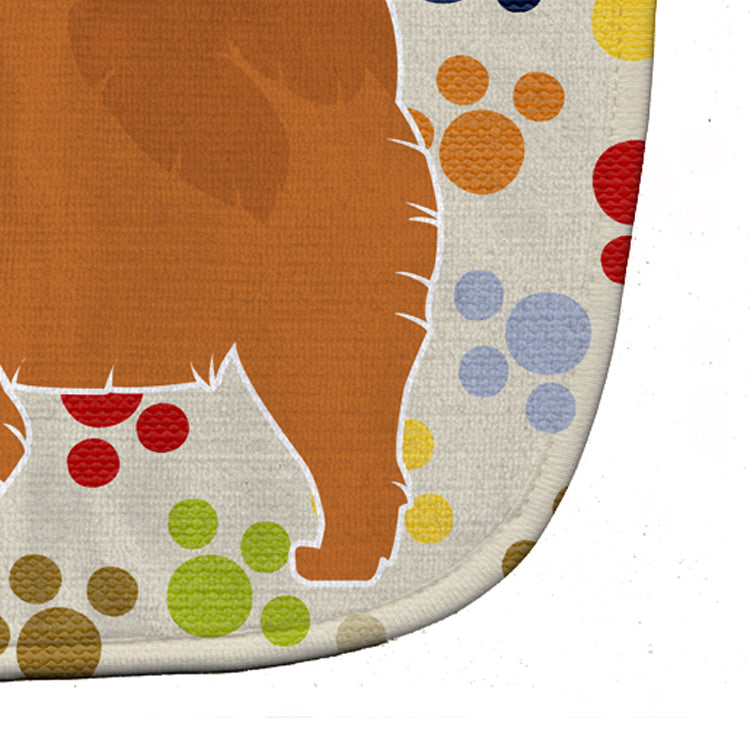 Chow Chow Pawprints Baby Bib Easy-Clean Baby Bib Baby Feeding Accessory Baby Mealtime Essential, 10 x 13, Multicolor
