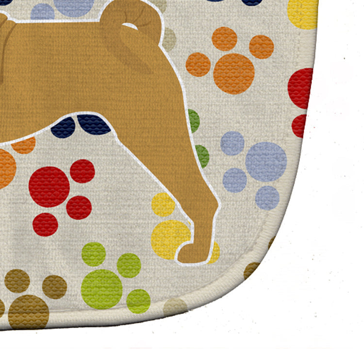 Shar Pei Merry Pawprints Baby Bib Easy-Clean Baby Bib Baby Feeding Accessory Baby Mealtime Essential, 10 x 13, Multicolor