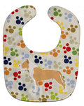 Staffordshire Bull Terrier Pawprints Baby Bib Easy-Clean Baby Bib Baby Feeding Accessory Baby Mealtime Essential, 10 x 13, Multicolor