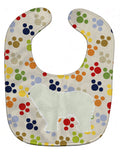 Komondor Pawprints Baby Bib Easy-Clean Baby Bib Baby Feeding Accessory Baby Mealtime Essential, 10 x 13, Multicolor