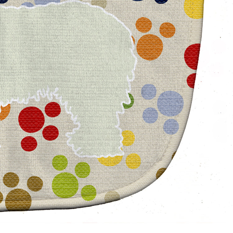 Komondor Pawprints Baby Bib Easy-Clean Baby Bib Baby Feeding Accessory Baby Mealtime Essential, 10 x 13, Multicolor