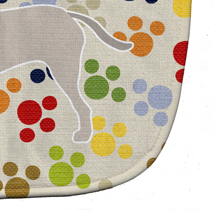 English Mastiff Pawprints Baby Bib Easy-Clean Baby Bib Baby Feeding Accessory Baby Mealtime Essential, 10 x 13, Multicolor