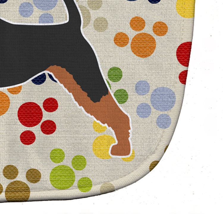 Airedale Terrier Pawprints Baby Bib Easy-Clean Baby Bib Baby Feeding Accessory Baby Mealtime Essential, 10 x 13, Multicolor
